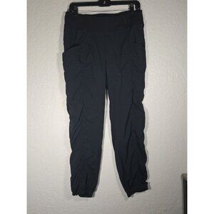 Prana Women Summit Pant Sz M Straight Leg Black Hiking Climb Cinch Ankle